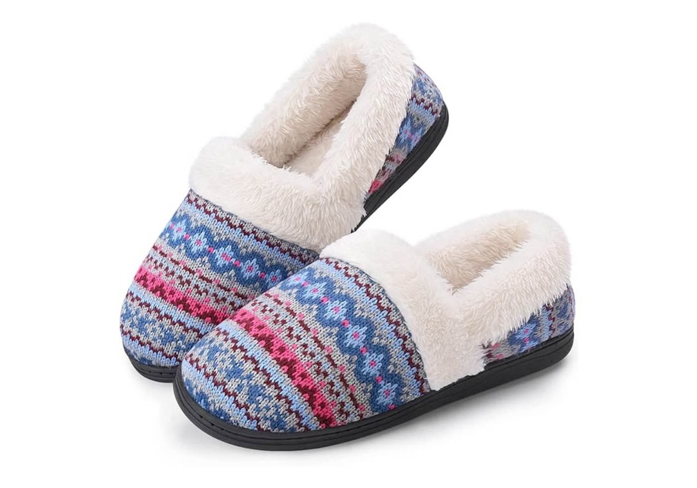 Get Set Globe Top 10 Best Comfy Slippers Like Shoes - Homitem Women's Slip-On Knit Slippers Memory Foam Slippers