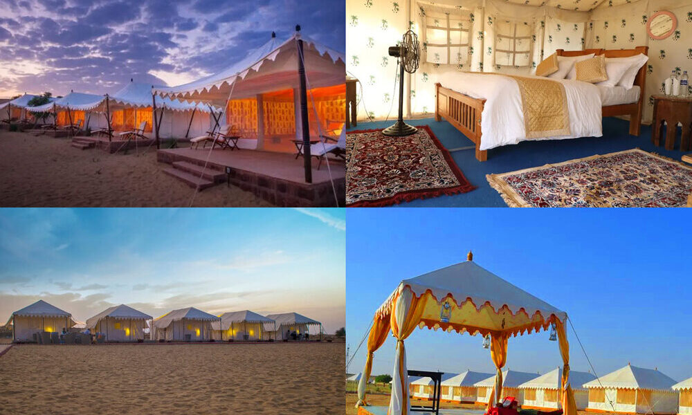 Camping in Rajasthan's Deserts: A serene night under the stars in India's desert landscape.